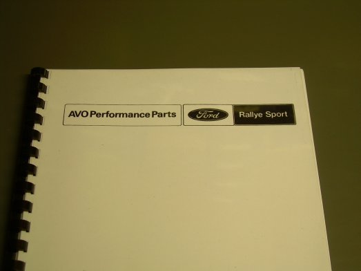 Mk1 Escort AVO Performance Parts Manuual £16.99