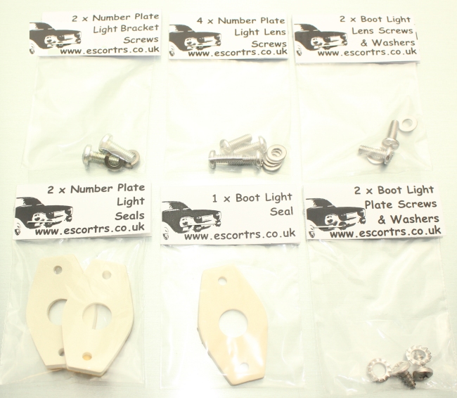 Mk1 Escort Boot & Number Plate Light Seal And Screw Set £12.50