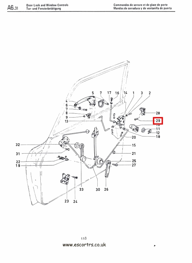 Mk1 Escort Door Striker Plate Screws Factory Drawing #1