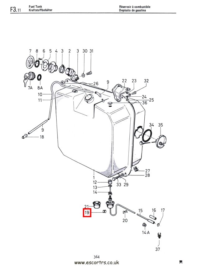 Mk1 Escort Fuel Line Clips Factory Drawing #1