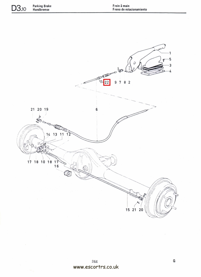 Handbrake Cable Retaining Clip Factory Drawing #1