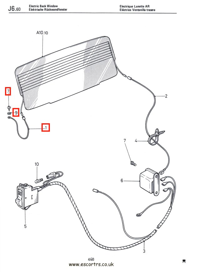 Mk1 Escort Heated Rear Window Earth Factory Drawing#1