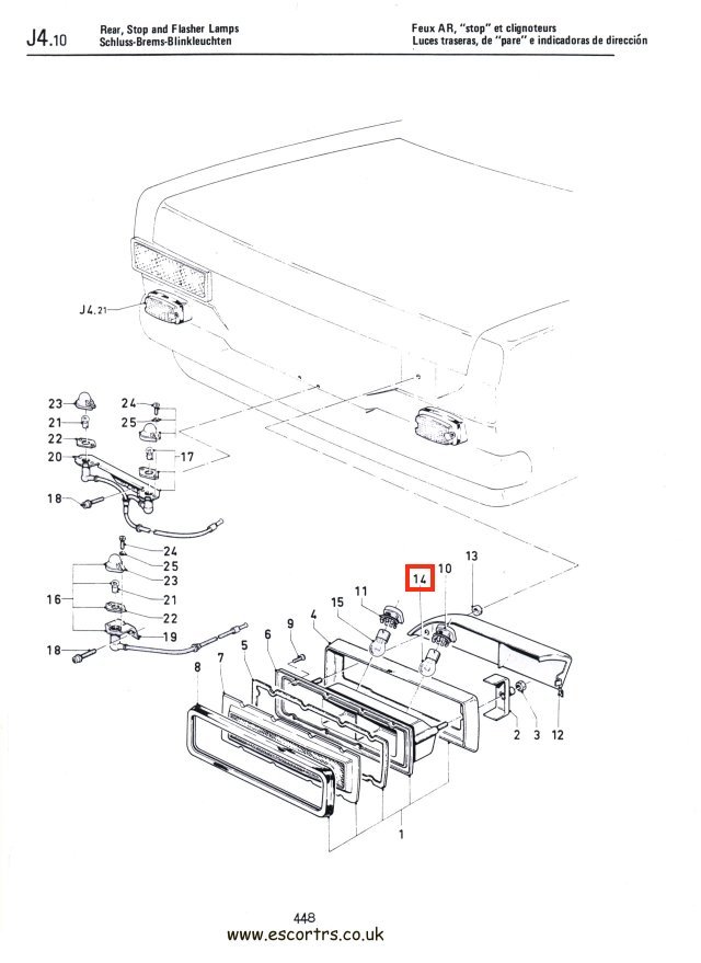 Mk1 Escort Indicator Bulbs Factory Drawing #3