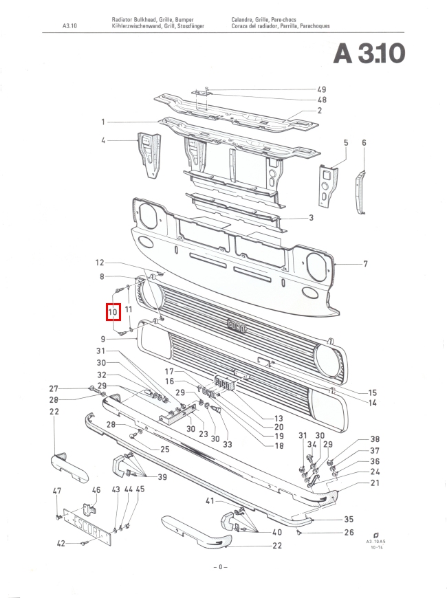 Mk2 Escort Dashboard & Grille Screws
