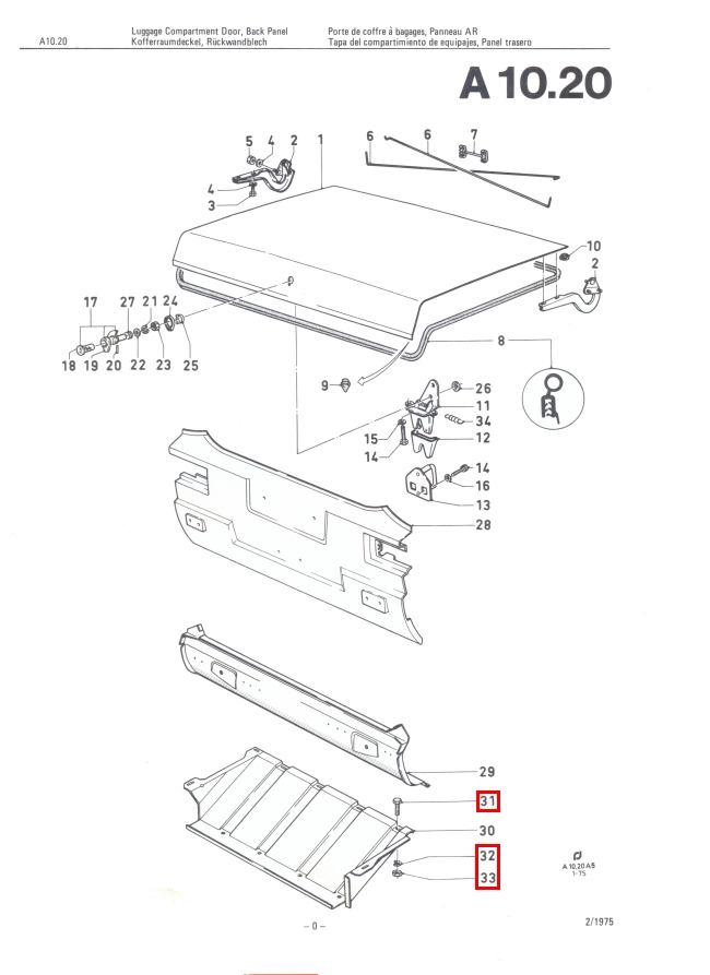 Mk2 Escort Stone Deflector Bolts Factory Drawing #1