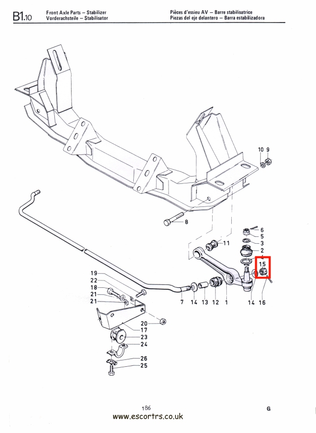 Anti Roll Bar Castle Nuts Factory Drawing #1