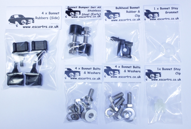 Mk1 Escort Bonnet Rubber & Bolt Set (Early)