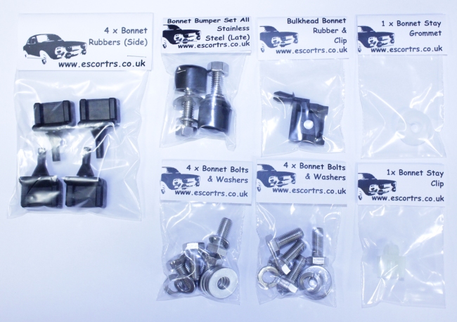 Mk1 Escort Bonnet Rubber & Bolt Set (Late)