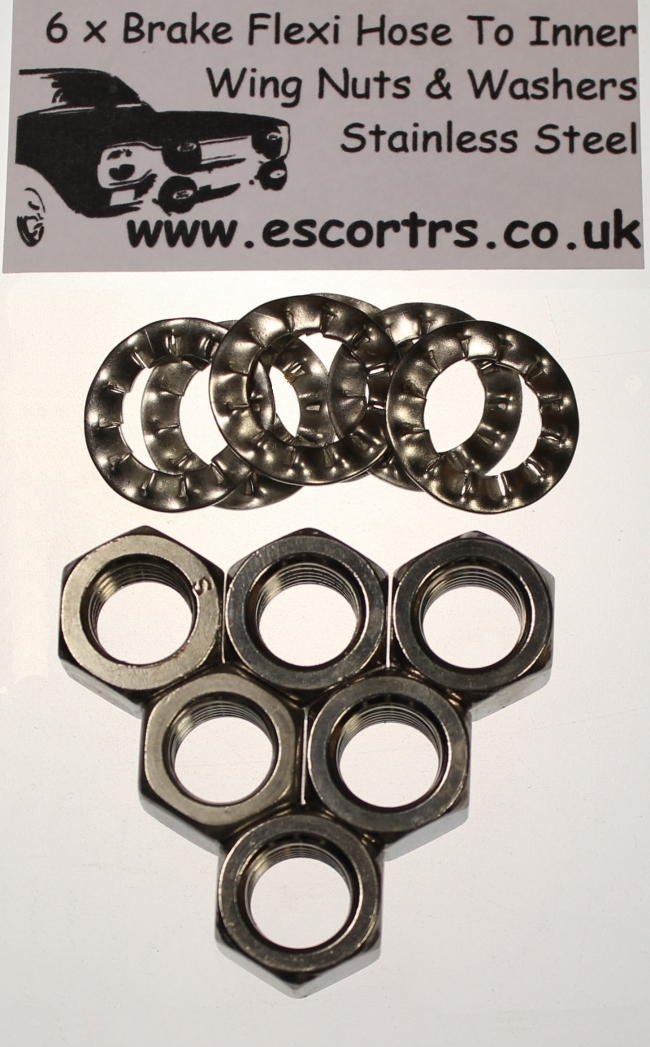 Mk1 Escort Brake Flexi Hose To Inner Wing Nuts & Washers £4.95