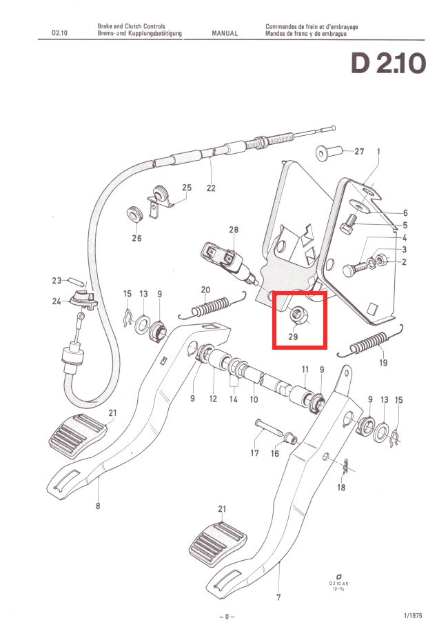 Mk2 Escort Brake Light Switch Nuts Factory Drawing #1