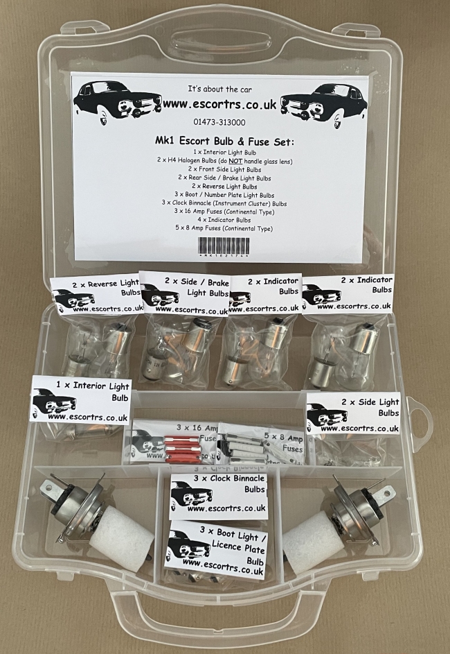 Mk1 Escort Bulb & Fuse Set £19.99