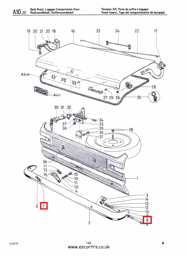 Mk1 Escort Bumper Bolt Fibre Washers (8) Factory Drawing #3