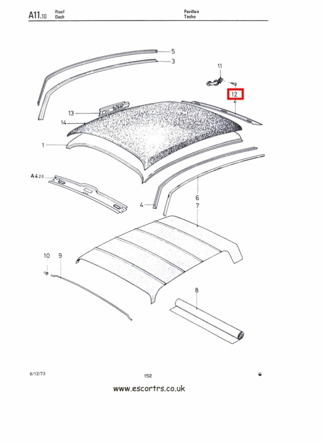 Mk1 Escort Courtesy Handle Screws Factory Drawing #1