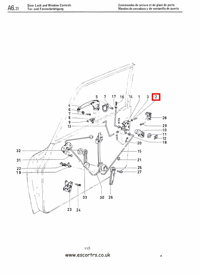 Mk1 Escort Door Lock Screws Factory Drawing#1