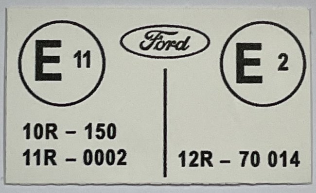 Mk1 Escort E Label Decal £3.50