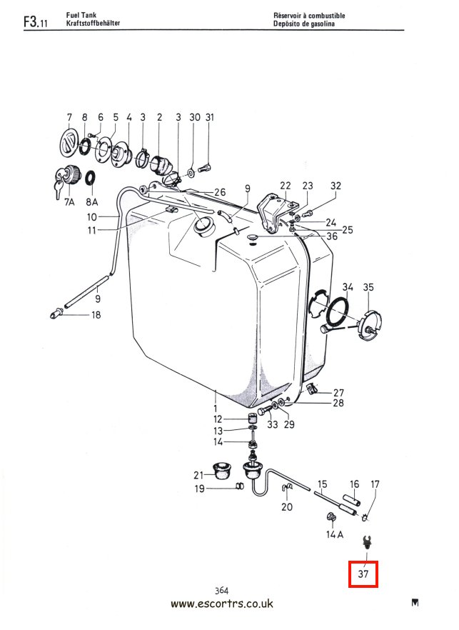 Mk1 Escort Fuel Line Chassis Rail Clips Factory Drawing #1