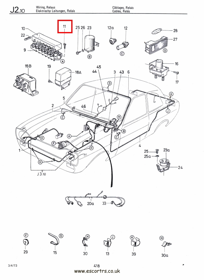 Mk1 Escort Fuse Box Screws Factory Drawing #1