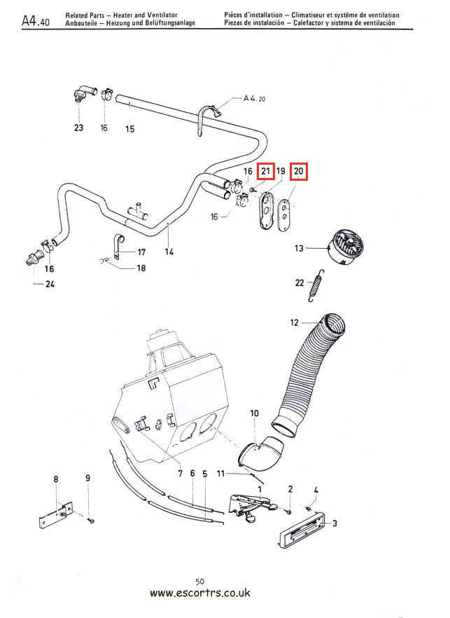 Mk1 Escort Heater Matrix Plate Seal Factory Drawing #1