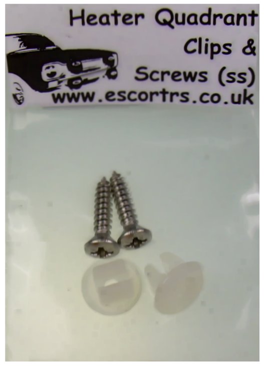 Mk1 Escort Heater Quadrant Clips & Screws £2.99