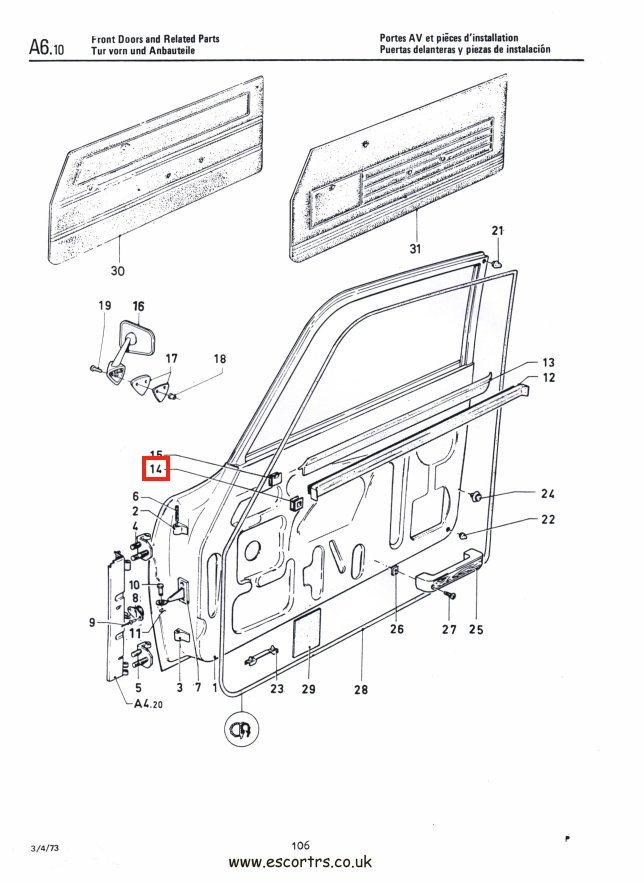 Mk1 Escort Inner Weather Strip Clips