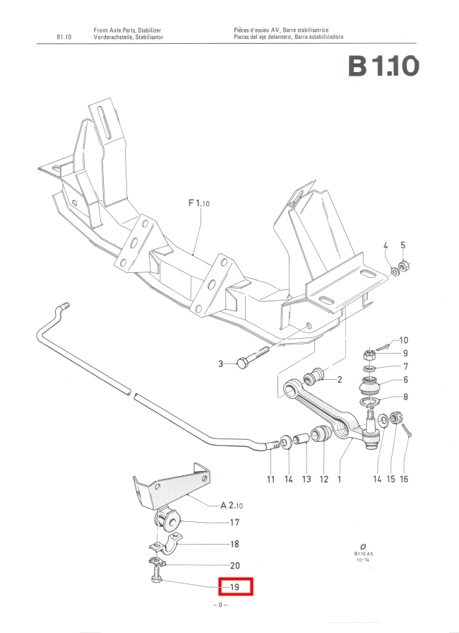 Mk2 Escort Anti Roll Bar Bolts Factory Drawing #1