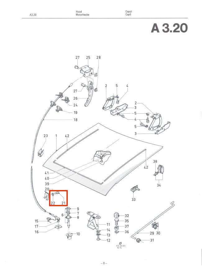 Mk2 Bonnet Pull Cable Clamp Bolt & Washer Factory Drawing #1