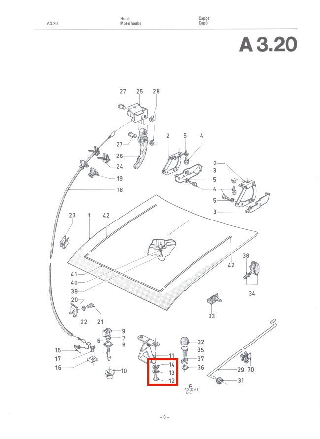 Mk2 Escort Bonnet Safety Catch Screws Factory Drawing #1