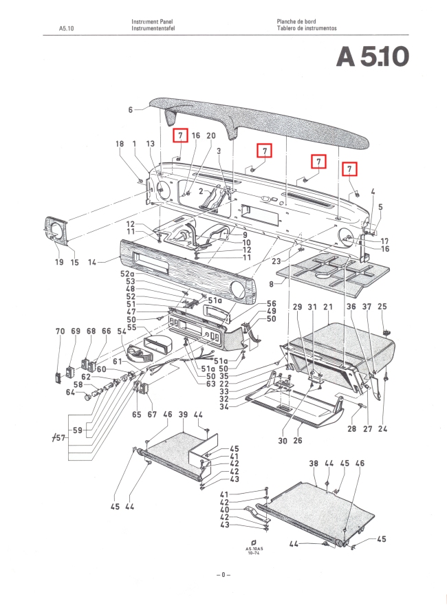 Mk2 Escort Dash Top Nuts Stainless Factory Drawing #1