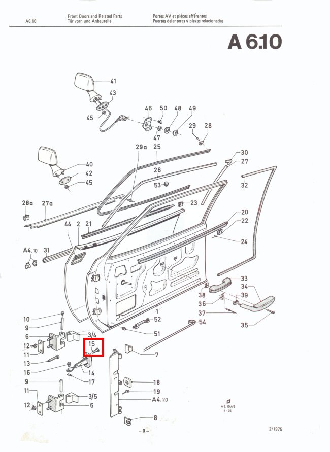 Mk2 Escort Door Check Strap Plate Assembly Bolts (Stainless) Factory Drawing #1