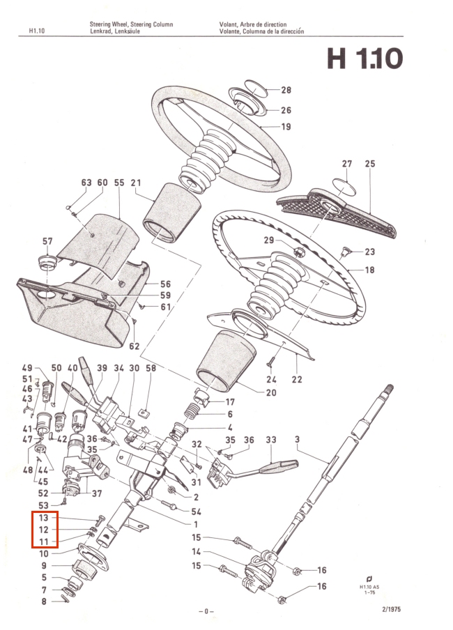 Mk2 Escort Steering Column to Bulkhead Bolts Factory Drawing #1