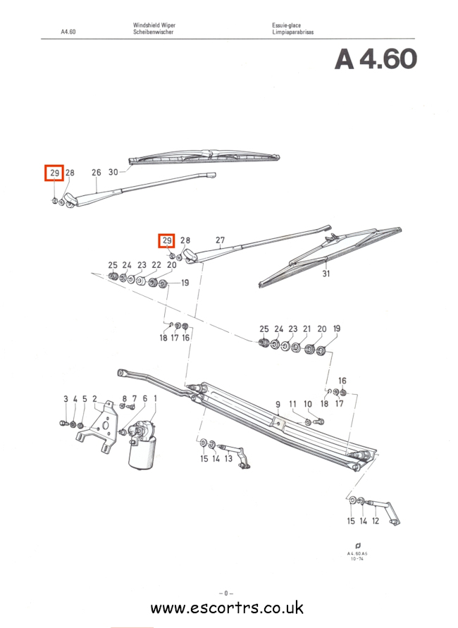 Mk2 Escort Wiper Arm Spindle Half Nuts Factory Drawing #1