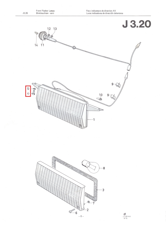 Mk2 Escort Front Inicator Body Bolts & Washers Factory Drawing #1