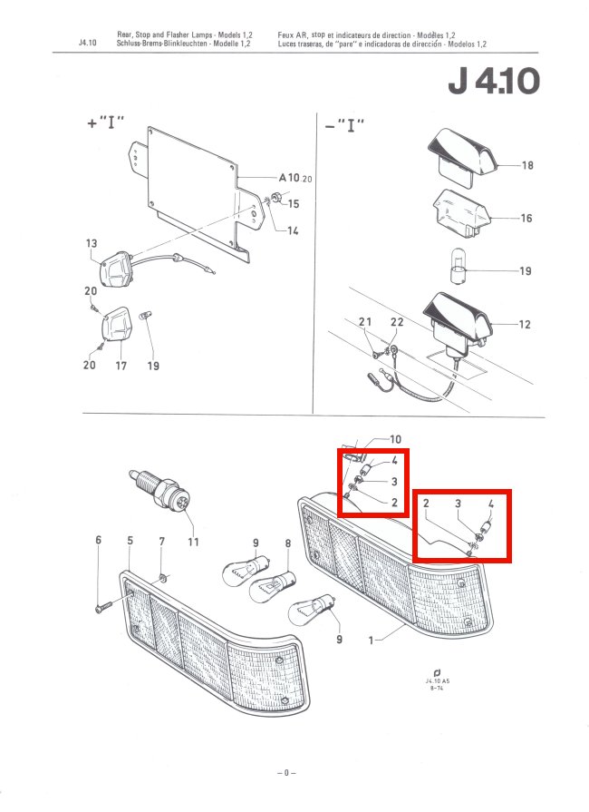 Mk2 Escort Rear Light / Cluster Bolt Set Factory Drawing #1