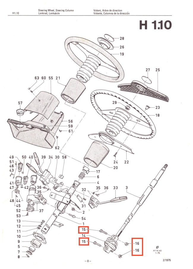 Mk2 Escort Steering Column Coupling Bolts Factory Drawing #1