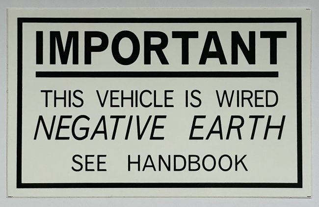 Mk1 Escort Negative Earth Decal £4.95