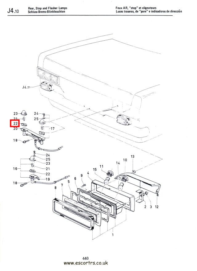 Mk1 Escort Number Plate Light Seals Factory Drawing #1