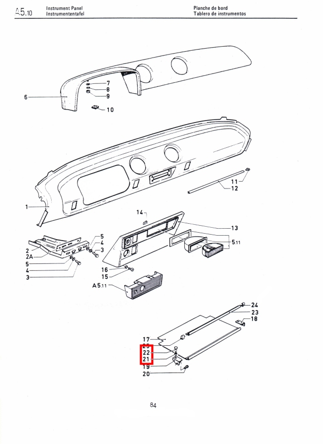 Mk1 Escort Parcel Shelf Support Bracket Plugs & Buttons Set