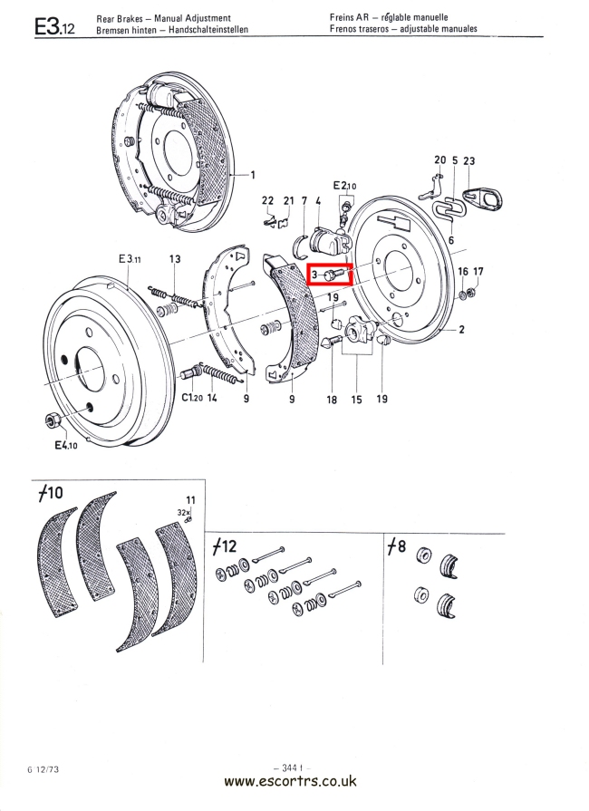 Mk1 Escort Rear Axle Back Plate Bolts Factory Drawing #1