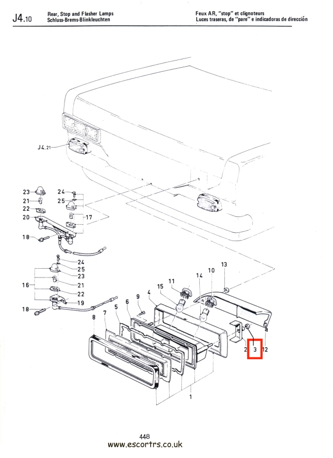 Mk1 Escort Rear Cluster Fixing Nuts Factory Drawing #1