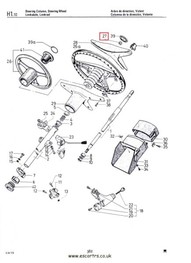 Steering Wheel Nylock Nut Factory Drawing #1