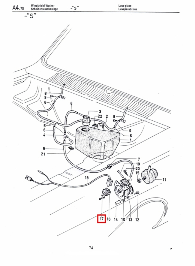 Mk1 Escort Washer Bottle Switch Screws Factory Drawing #1