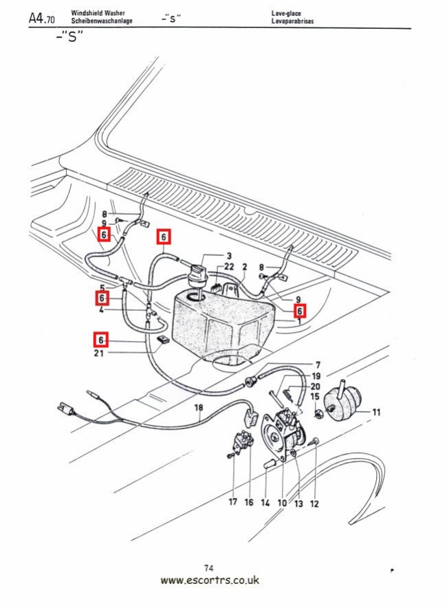 Mk1 Escort Washer Bottle Pipe (3m) Factory Drawing #1